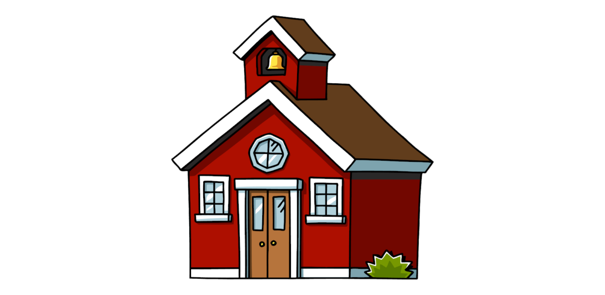 clip art of red school house building